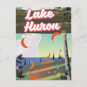 Lake Huron Travel Poster Postkarte