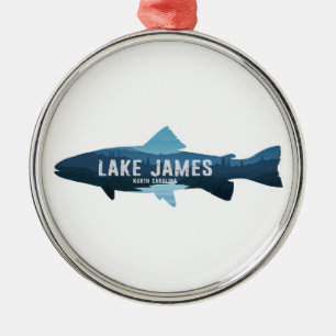 Lake James North Carolina Fisch Ornament Aus Metall