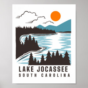 Lake Jocee South Carolina Sommer See Leben Booten Poster