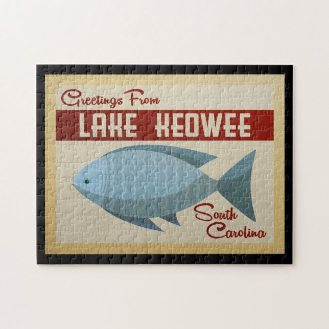 Lake Keowee Fisch Vintage Travel (Horizontal)