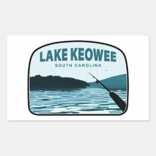 Lake Keowee South Carolina Angelrute Rechteckiger Aufkleber