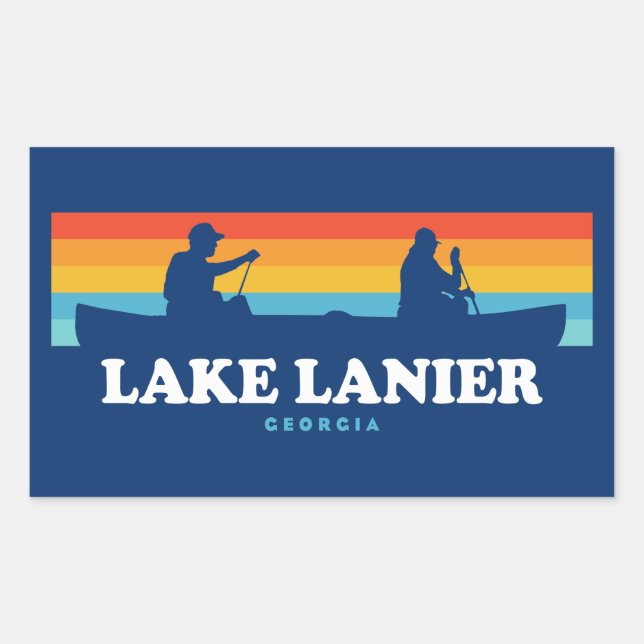 Lake Lanier Georgia Canoe Rechteckiger Aufkleber (Vorderseite)