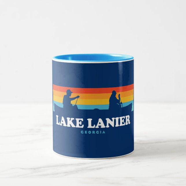 Lake Lanier Georgia Canoe Zweifarbige Tasse (Mittel)
