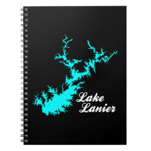 Lake Lanier Georgia Cyan Ufer Schriftzug Kartenkun Notizblock