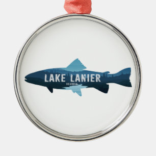 Lake Lanier Georgia Fisch Ornament Aus Metall