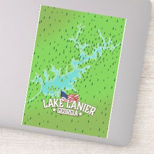 Lake Lanier Georgia Karte Aufkleber
