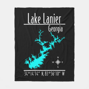 Lake Lanier Georgia Karte Fleece Decke