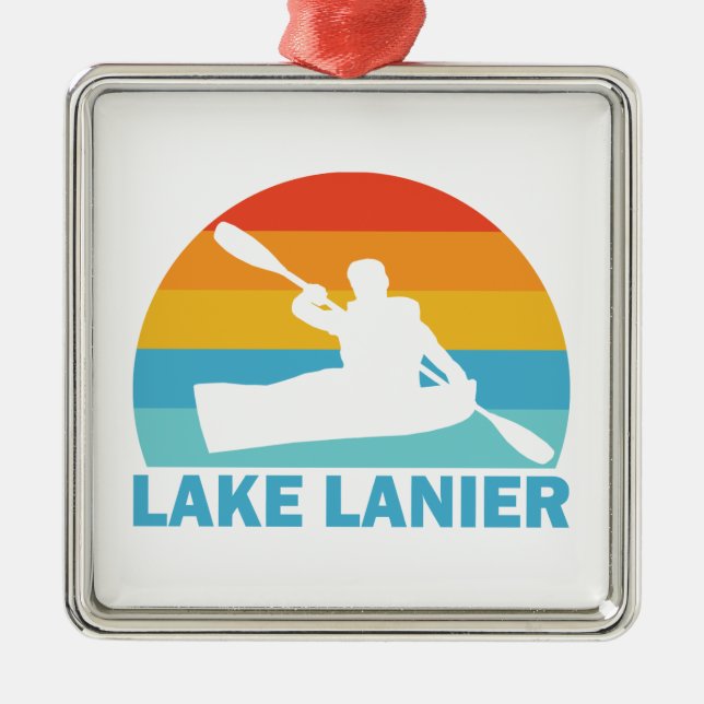 Lake Lanier Georgia Kayak Ornament Aus Metall (Vorne)