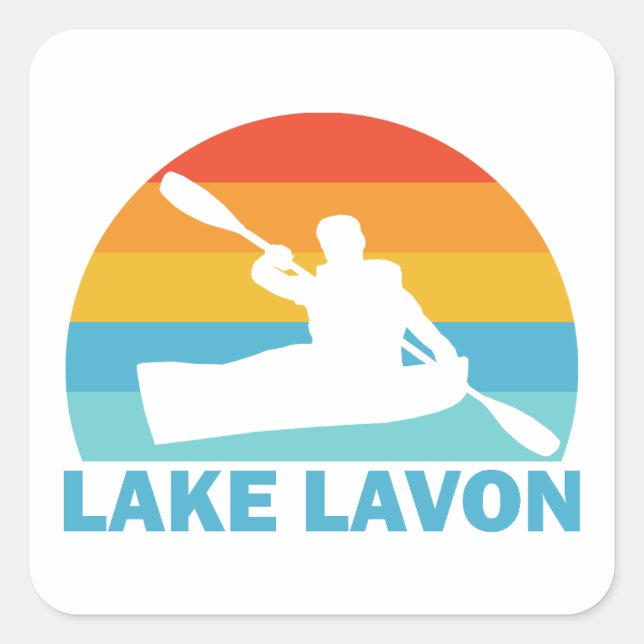 Lake Lavon Texas Kayak Quadratischer Aufkleber (Vorderseite)
