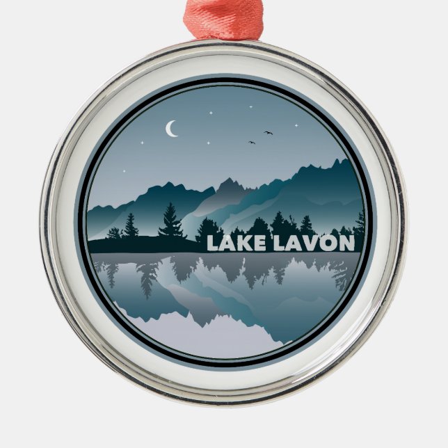Lake Lavon Texas Reflection Ornament Aus Metall (Vorne)