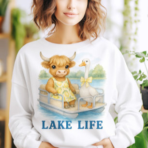 Lake Life Aquarell Höllenkuh & Gänse Sweatshirt