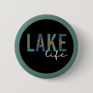 Lake Life Cheetah Print Typografy Button