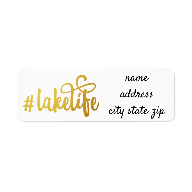 ** #LAKE LIFE ** ÉTIQUETTE D'ADRESSE DE RETOUR (Devant)