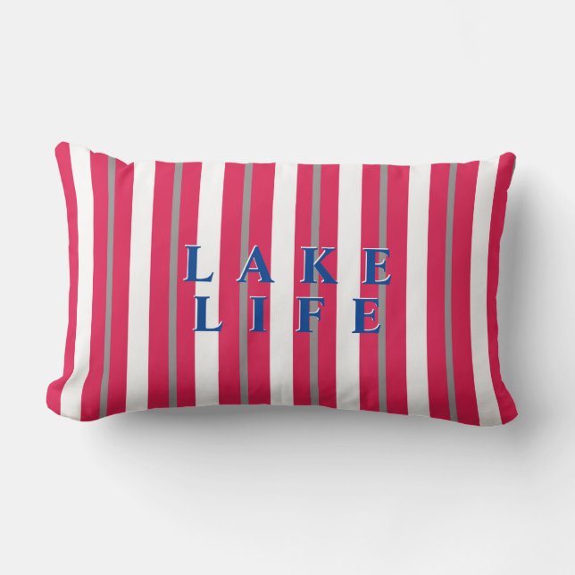Lake Life Red Strip Lendenkissen (Vorderseite)