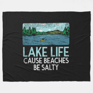 Lake Life Salty Beaches Fleecedecke