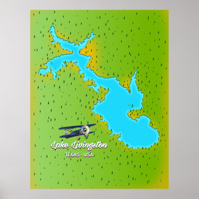 Lake Livingston Texas Map Poster (Vorne)