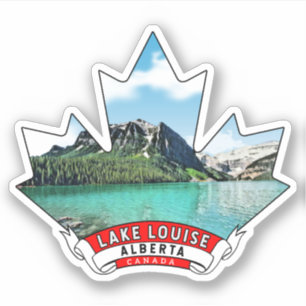 Lake Louise, Alberta Canada Maple Leaf Aufkleber