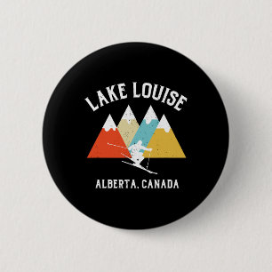 Lake Louise Alberta Canada Ski Vacation Souvenir Button