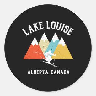 Lake Louise Alberta Canada Ski Vacation Souvenir Runder Aufkleber
