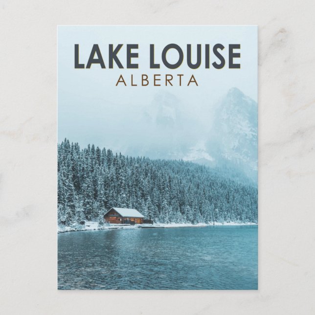 Lake Louise Alberta Canada Travel Art Vintag Postkarte (Vorderseite)