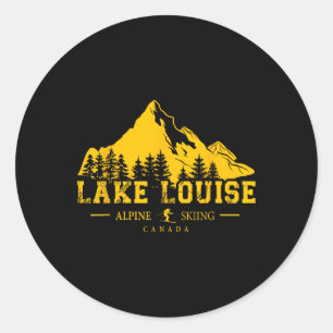 Lake Louise Alberta Kanada Skigebiet Alberta Runder Aufkleber
