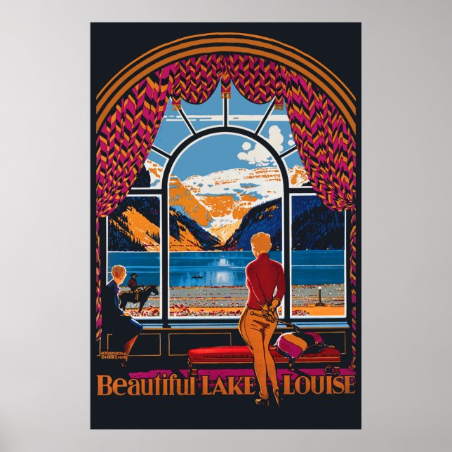 Lake Louise, Aussicht vom Fenster aus, Kanada Poster (Vorne)