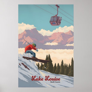 Lake Louise Banff Kanada Skigebiet Reiseplakat Poster