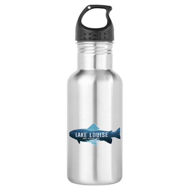 Lake Louise Banff National Park Fish Edelstahlflasche (Vorderseite)