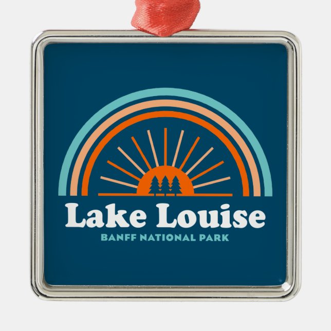 Lake Louise Banff National Park Rainbow Ornament Aus Metall (Vorne)