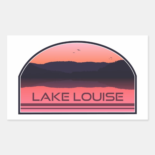 Lake Louise Banff National Park Red Sunrise Rechteckiger Aufkleber (Vorderseite)