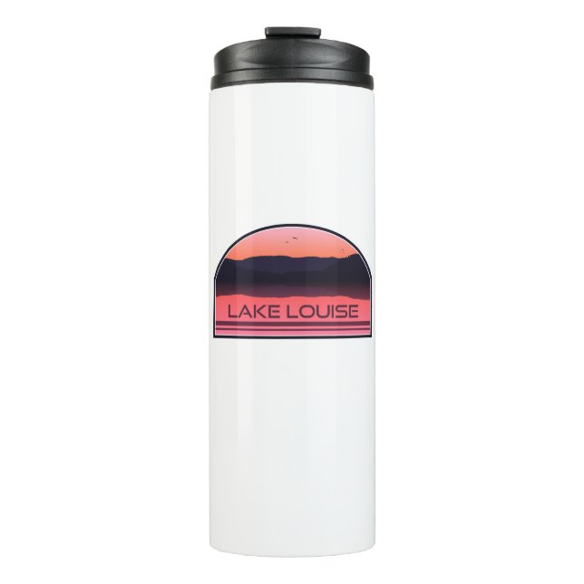 Lake Louise Banff National Park Red Sunrise Thermosbecher (Vorderseite)