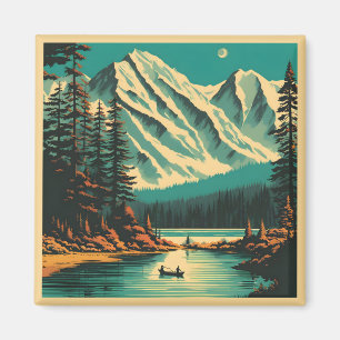 Lake Louise Banff Nationalpark Retro-Reise Magnet