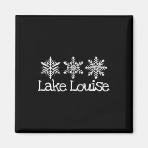Lake Louise Canada Snowflakes Skilaufen Skier Sno Magnet