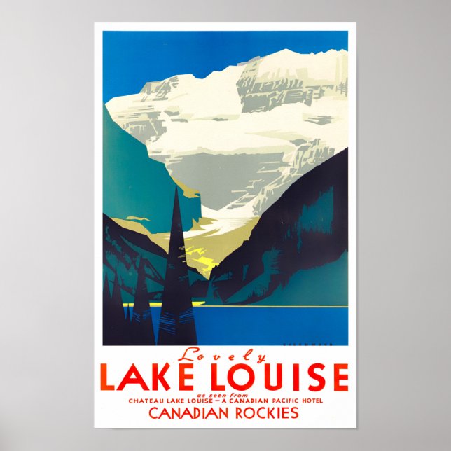 Lake Louise Canada Vintage Reiseplakat Poster (Vorne)