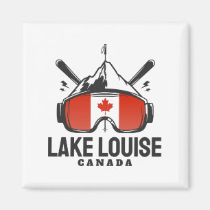Lake Louise Kanada Skifahren Retro Skifahren  Magnet