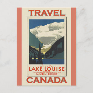 Lake Louise Kanada Vintage Reiseposter Postkarte