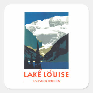 Lake Louise, Kanadische Rockies, Kanada Quadratischer Aufkleber