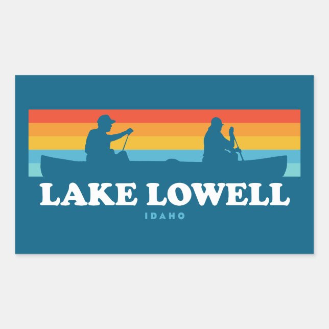 Lake Lowell Idaho Canoe Rechteckiger Aufkleber (Vorderseite)
