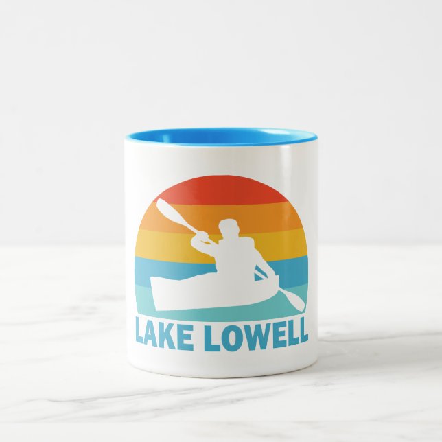 Lake Lowell Idaho Kayak Zweifarbige Tasse (Mittel)