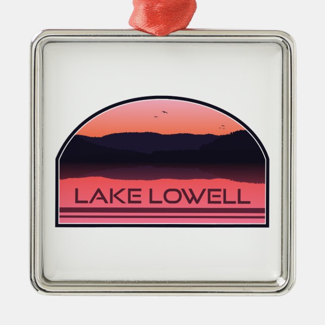 Lake Lowell Idaho Red Sunrise Ornament Aus Metall (Vorne)