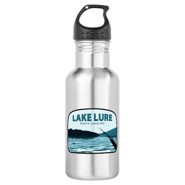 Lake Lure North Carolina Fangrasse Edelstahlflasche (Vorderseite)