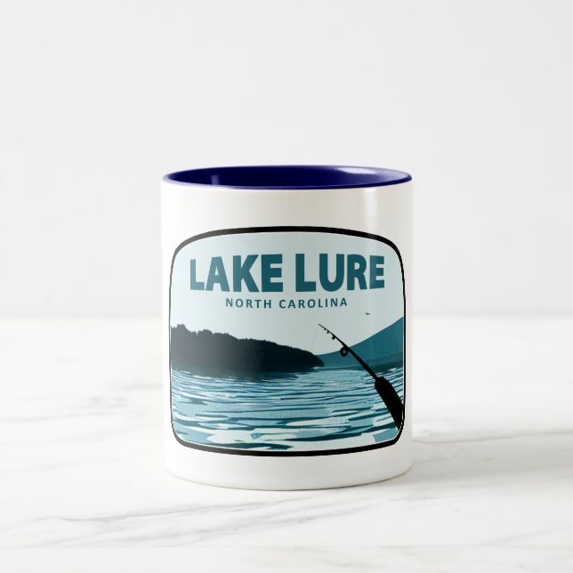 Lake Lure North Carolina Fangrasse Zweifarbige Tasse (Mittel)