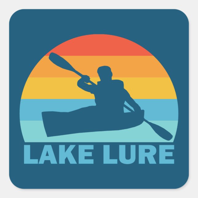 Lake Lure North Carolina Kayak Quadratischer Aufkleber (Vorderseite)