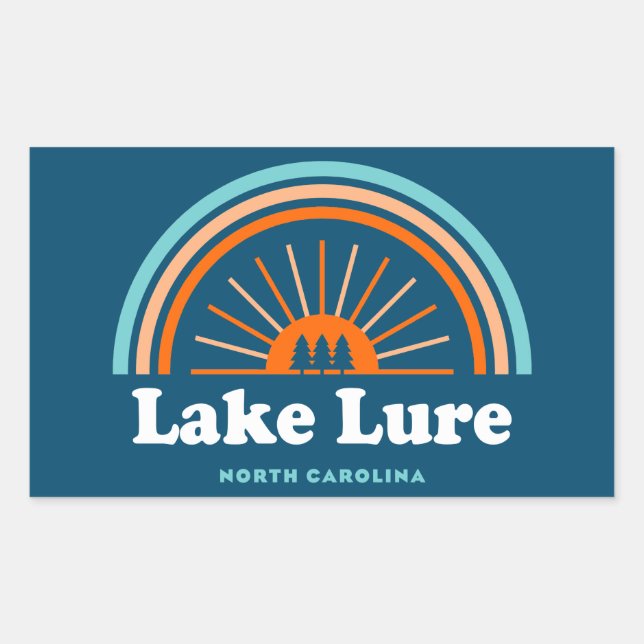 Lake Lure North Carolina Rainbow Rechteckiger Aufkleber (Vorderseite)