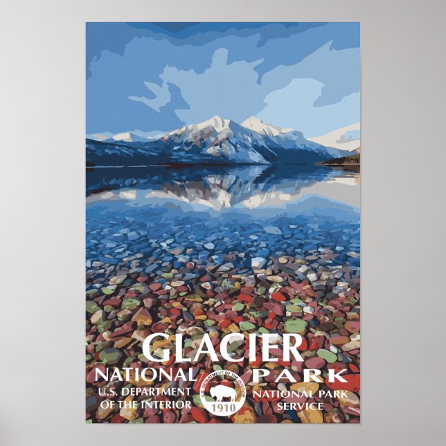 Lake MacDonald Glacier National Park Travel Poster (Vorne)