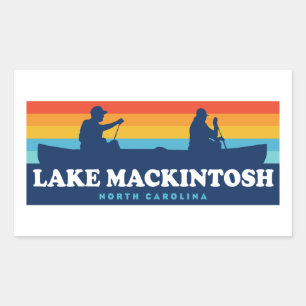 Lake Mackintosh North Carolina Canoe Rechteckiger Aufkleber
