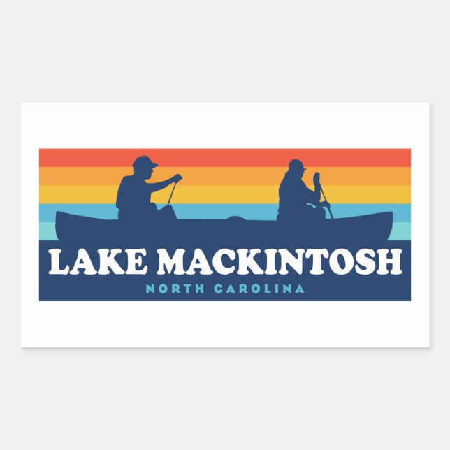 Lake Mackintosh North Carolina Canoe Rechteckiger Aufkleber (Vorderseite)