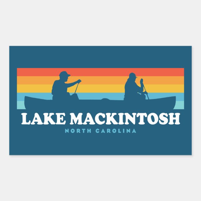 Lake Mackintosh North Carolina Canoe Rechteckiger Aufkleber (Vorderseite)