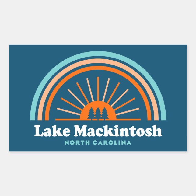 Lake Mackintosh North Carolina Rainbow Rechteckiger Aufkleber (Vorderseite)
