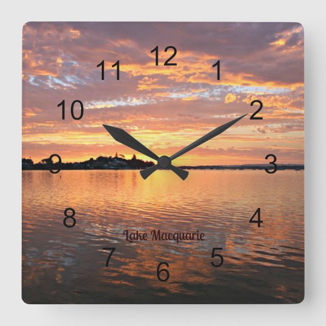 Lake Macquarie, New South Wales, Australia Quadratische Wanduhr (Vorderseite)